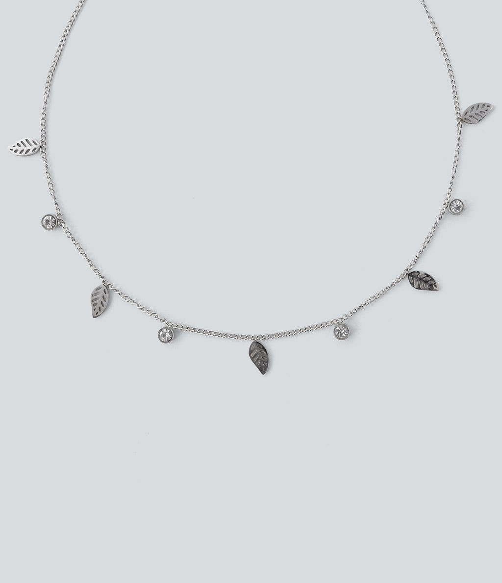 Leaves Pendant Necklace — Silver — additional view