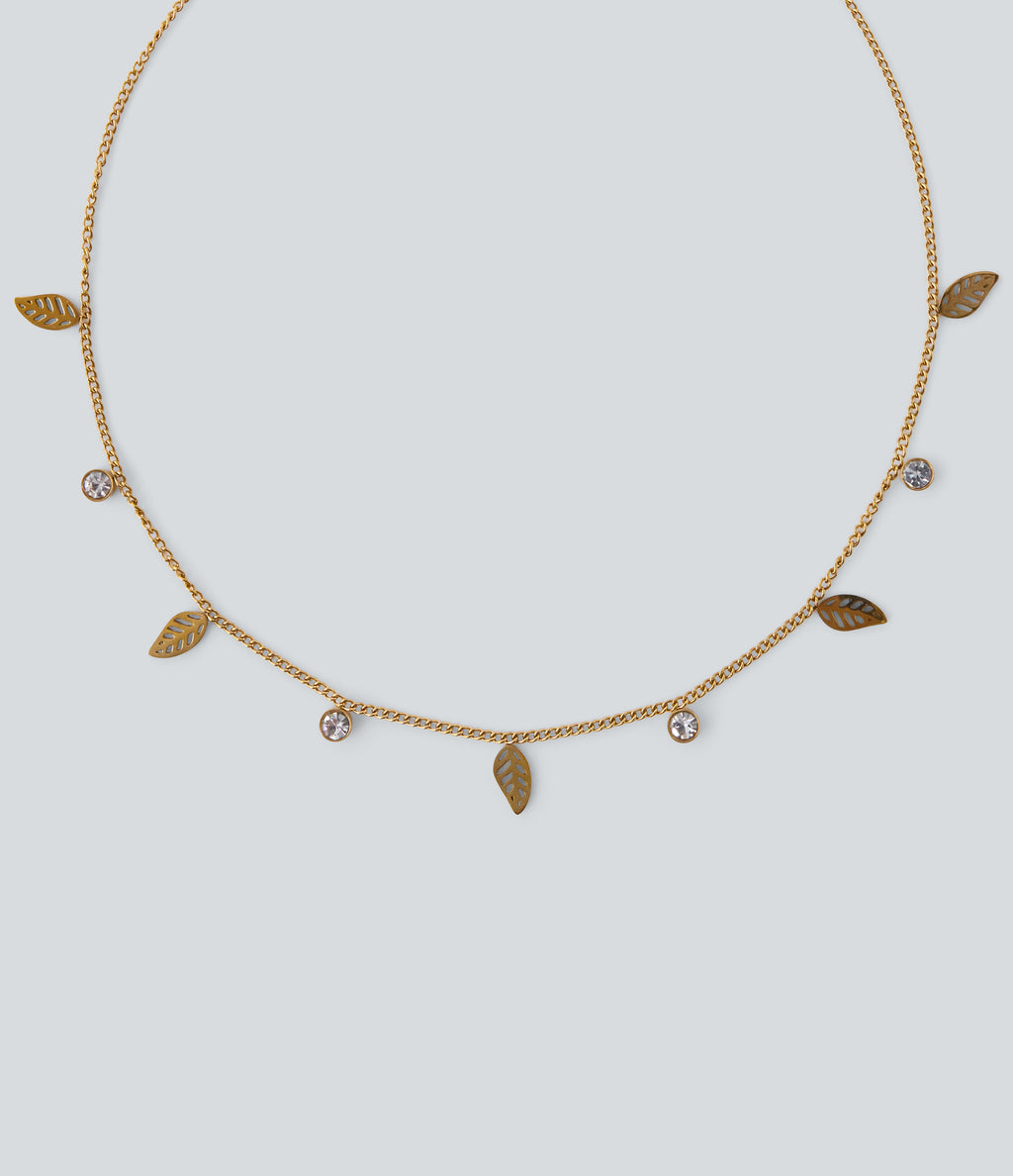 Leaves Pendant Necklace — Gold — view 2