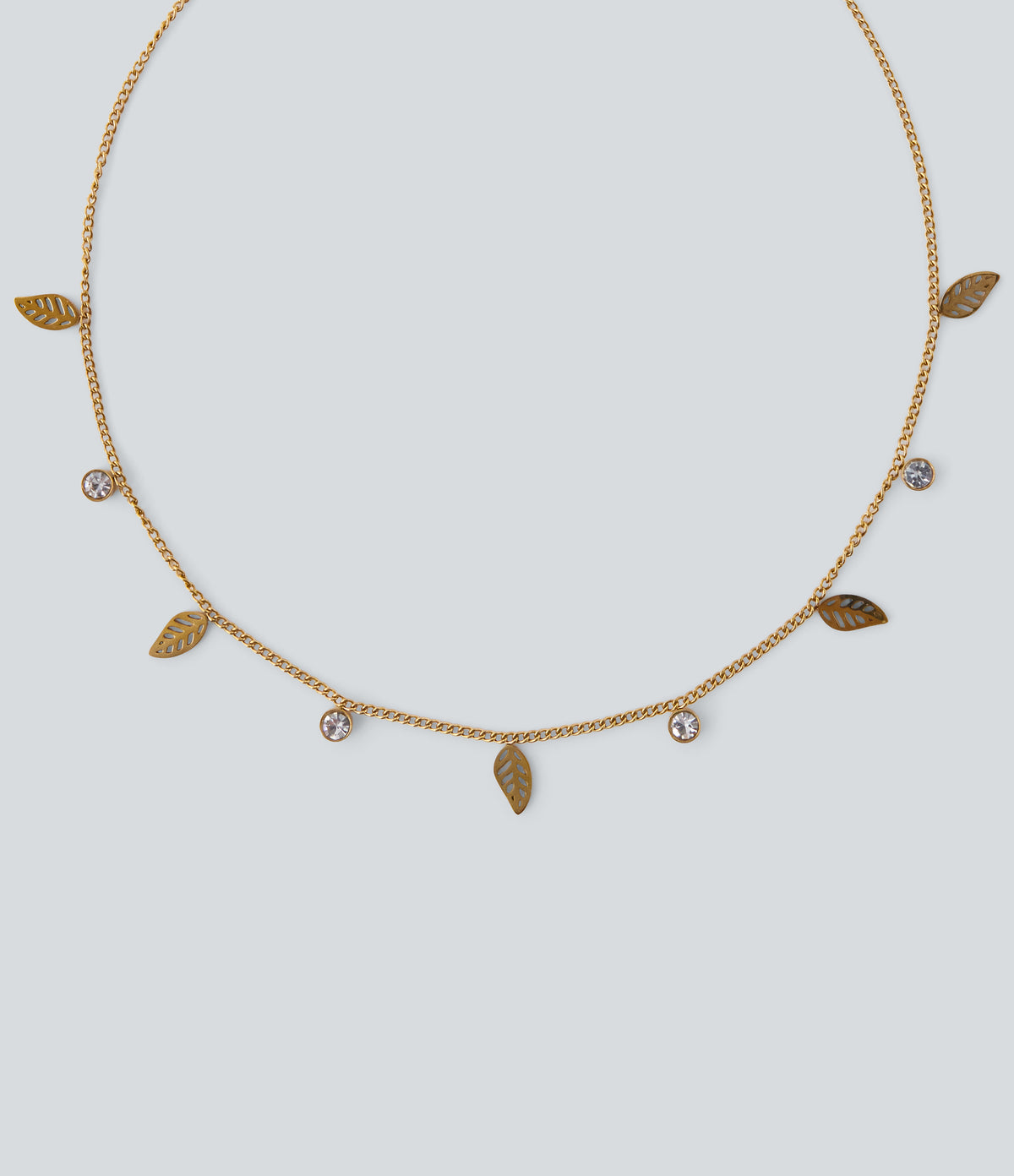 Leaves Pendant Necklace — Gold — view 2