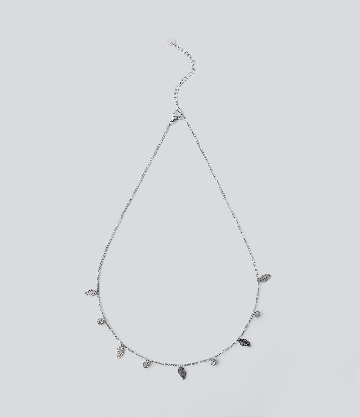 Leaves Pendant Necklace — Silver — view 4