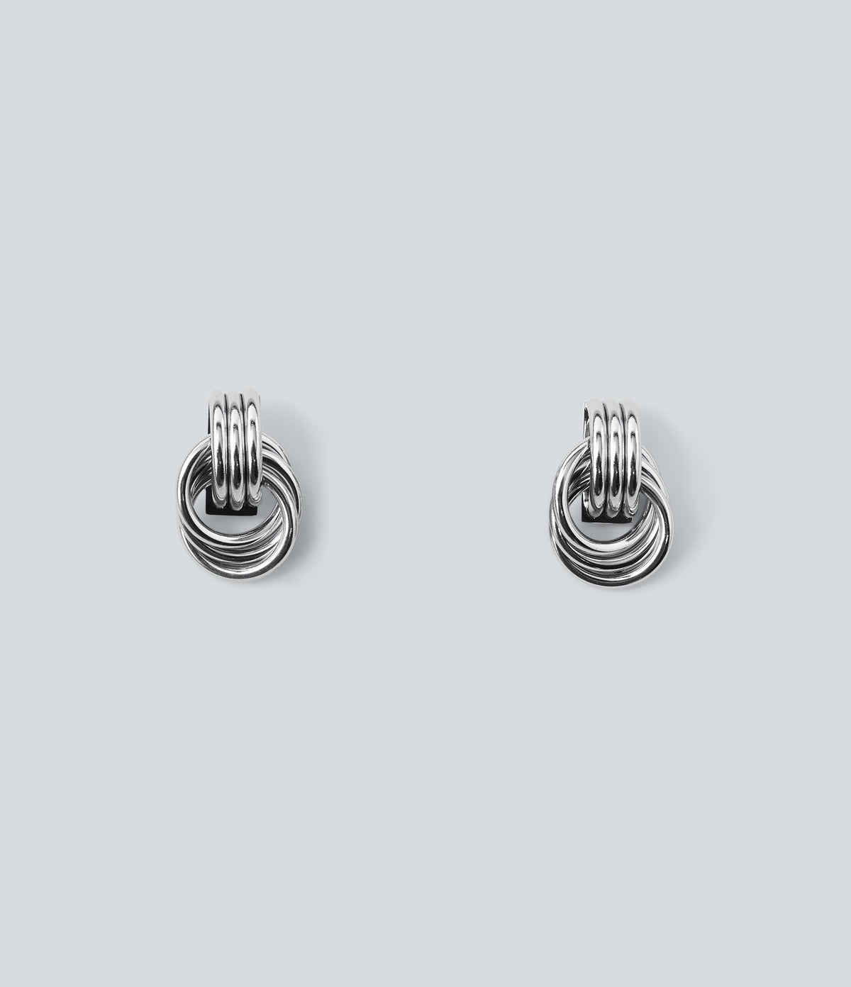 Tiered Hoop Earrings — Silver — additional view