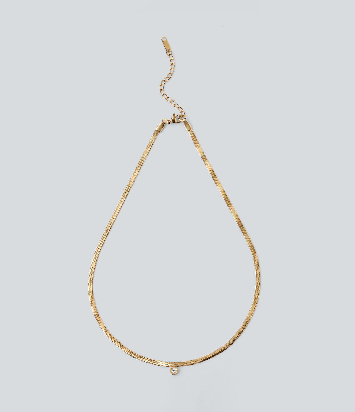 Rhinestone Pendant Necklace — Gold — view 1