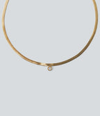 Rhinestone Pendant Necklace — Gold — view 2