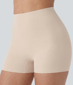 Plus Size High Stretch High Waisted Lounge Smooth Boy Shorts — Whisper Pink — view 4