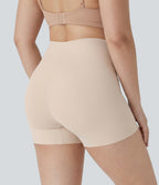 Plus Size High Stretch High Waisted Lounge Smooth Boy Shorts — Whisper Pink — view 1