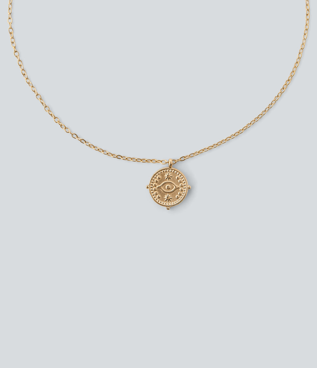 Sun Pendant Necklace — Gold — view 2