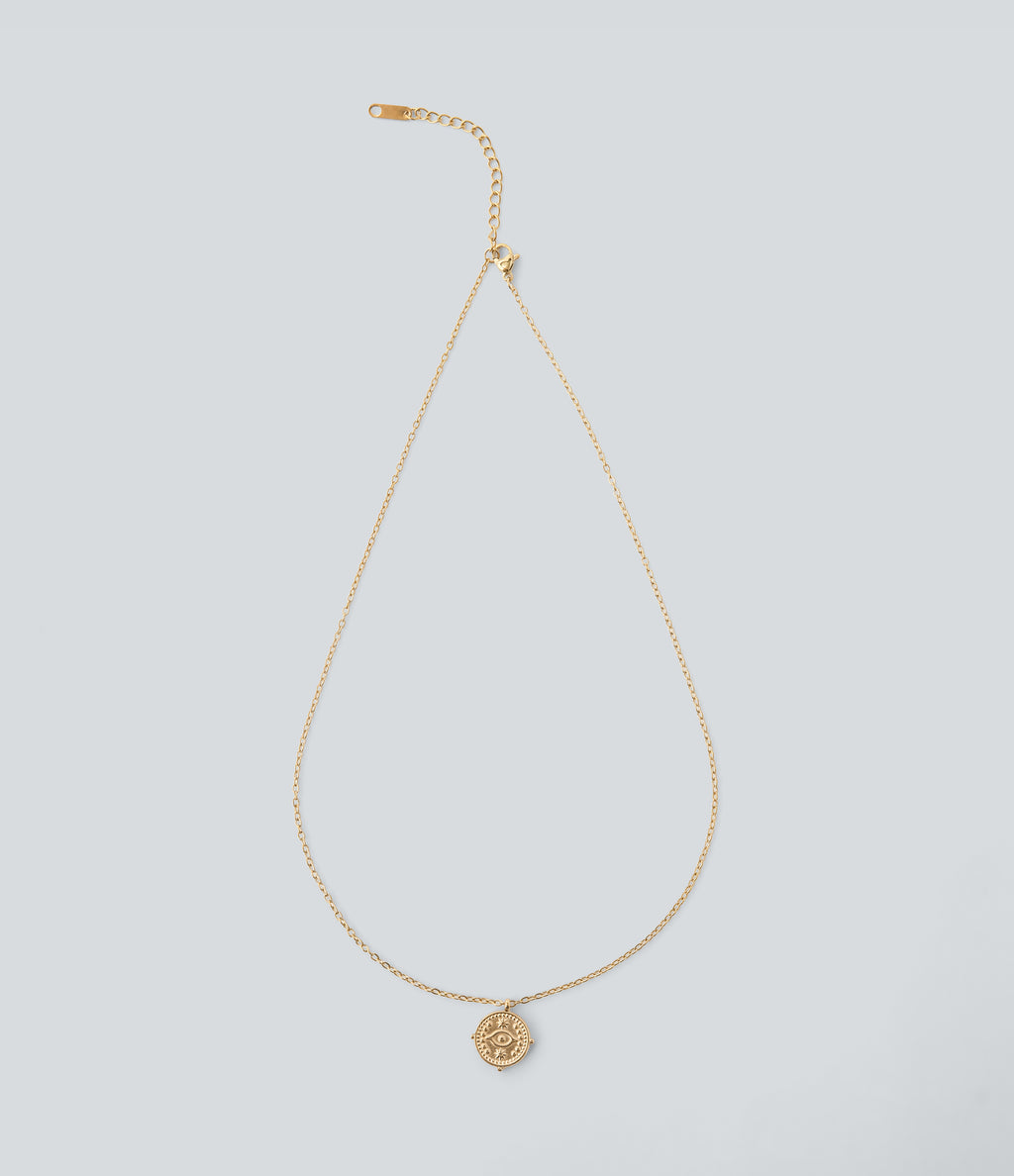 Sun Pendant Necklace — Gold — view 1