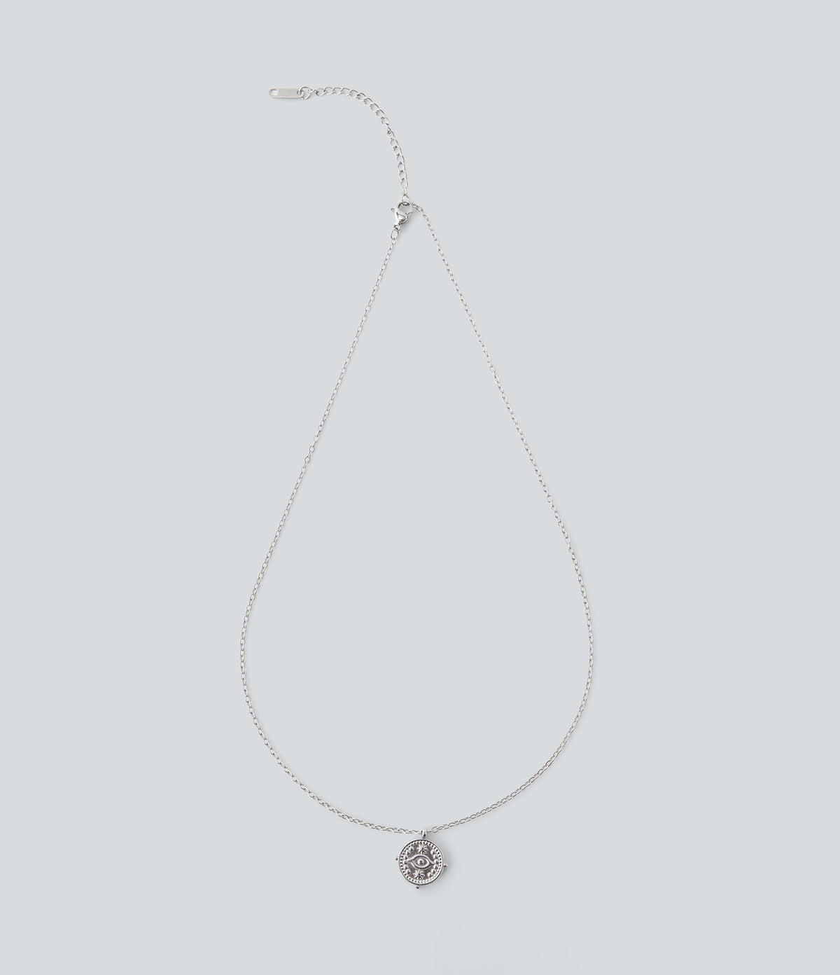 Sun Pendant Necklace — Silver — view 4