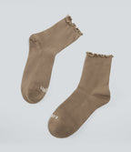 Lettuce Trim Mid-Calf Length Socks — Khaki Brown — view 2