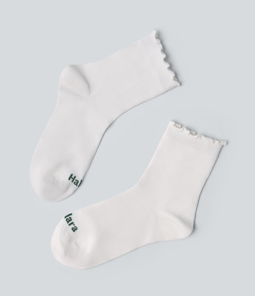 Lettuce Trim Mid-Calf Length Socks — White — view 1