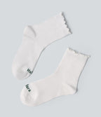 Lettuce Trim Mid-Calf Length Socks — White — view 1