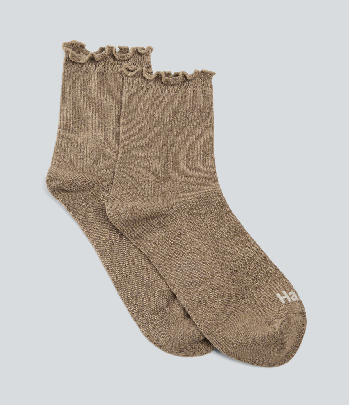 Lettuce Trim Mid-Calf Length Socks — Khaki Brown — additional view