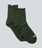 Lettuce Trim Mid-Calf Length Socks — Dark Green — additional view