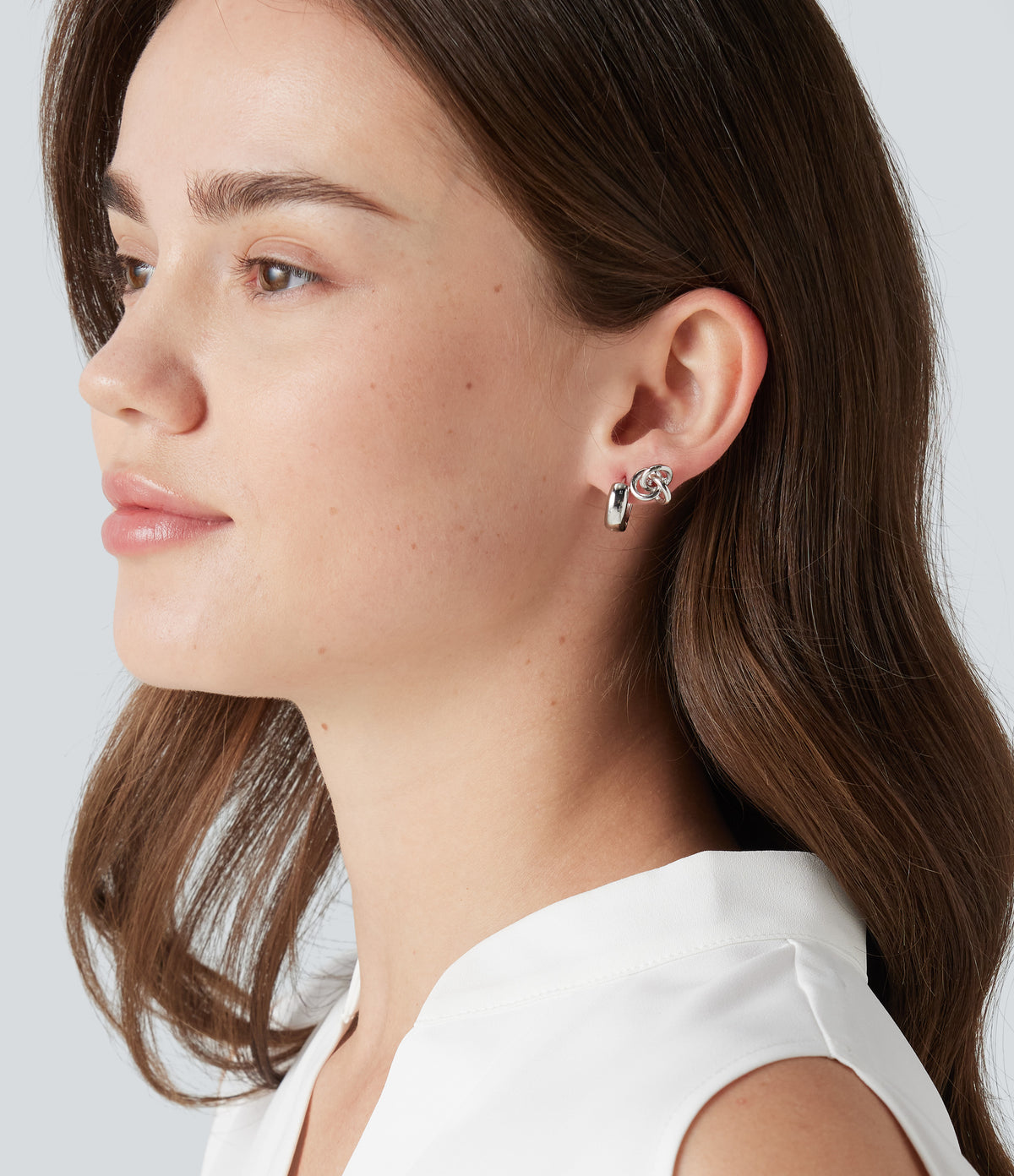 3 Pairs Earrings Set — Silver — additional view