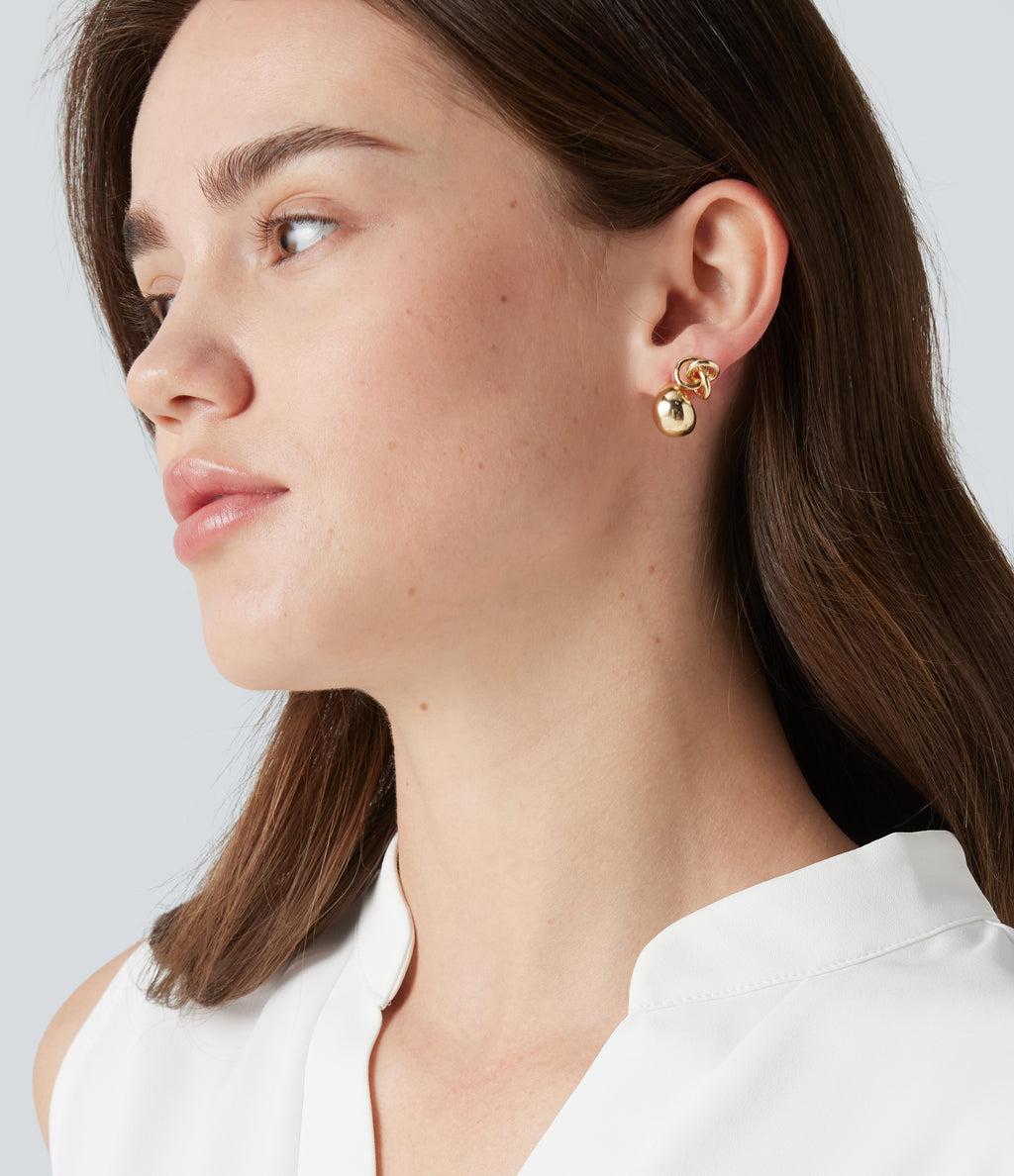 3 Pairs Earrings Set — Gold — view 3