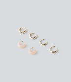 Geometric Hoop Earrings Set — Gold — view 1