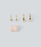 Geometric Hoop Earrings Set — Gold — view 2