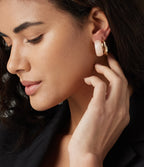 Geometric Hoop Earrings Set — Gold — view 3