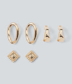 Alloy Earrings Set — Gold — view 2