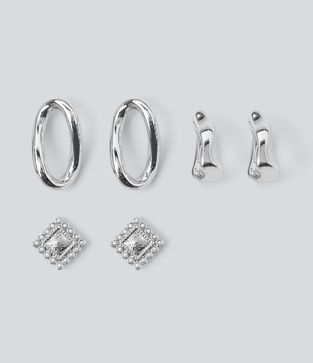 Alloy Earrings Set — Silver — additional view