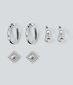 Alloy Earrings Set — Silver — additional view