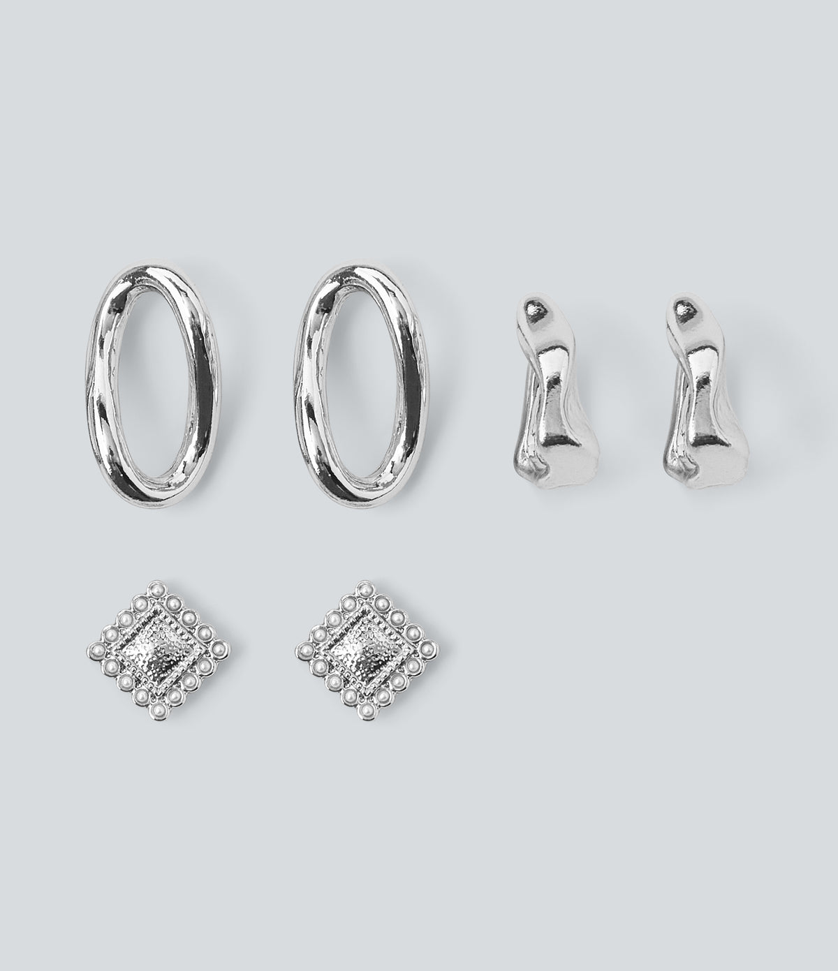 Alloy Earrings Set — Silver — additional view