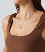 Rhinestone-Encrusted Braided Necklace — Gold — view 3
