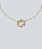 Rhinestone-Encrusted Braided Necklace — Gold — view 2