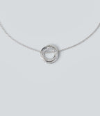 Rhinestone-Encrusted Braided Necklace — Silver — additional view