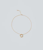 Rhinestone-Encrusted Braided Necklace — Gold — view 1