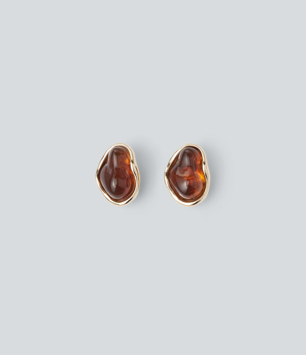 Alloy Stone Earrings — Gold — view 1