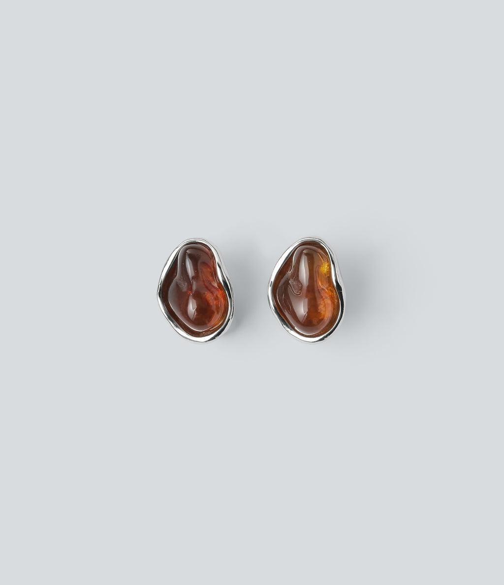 Alloy Stone Earrings — Silver — view 4