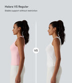 Ribbed Knit U Neck Built-in Bra Dance Tank Top B-E Cups — Veiled Pink — view 6