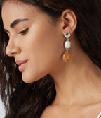 Alloy Resort Style Stone Earrings — Silver — view 3