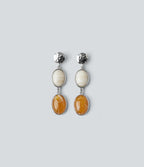 Alloy Resort Style Stone Earrings — Silver — view 1