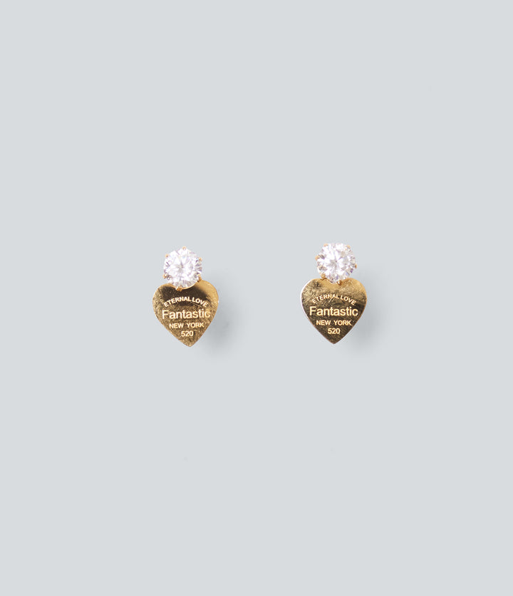 Heart-Shaped Earrings — Gold — view 1