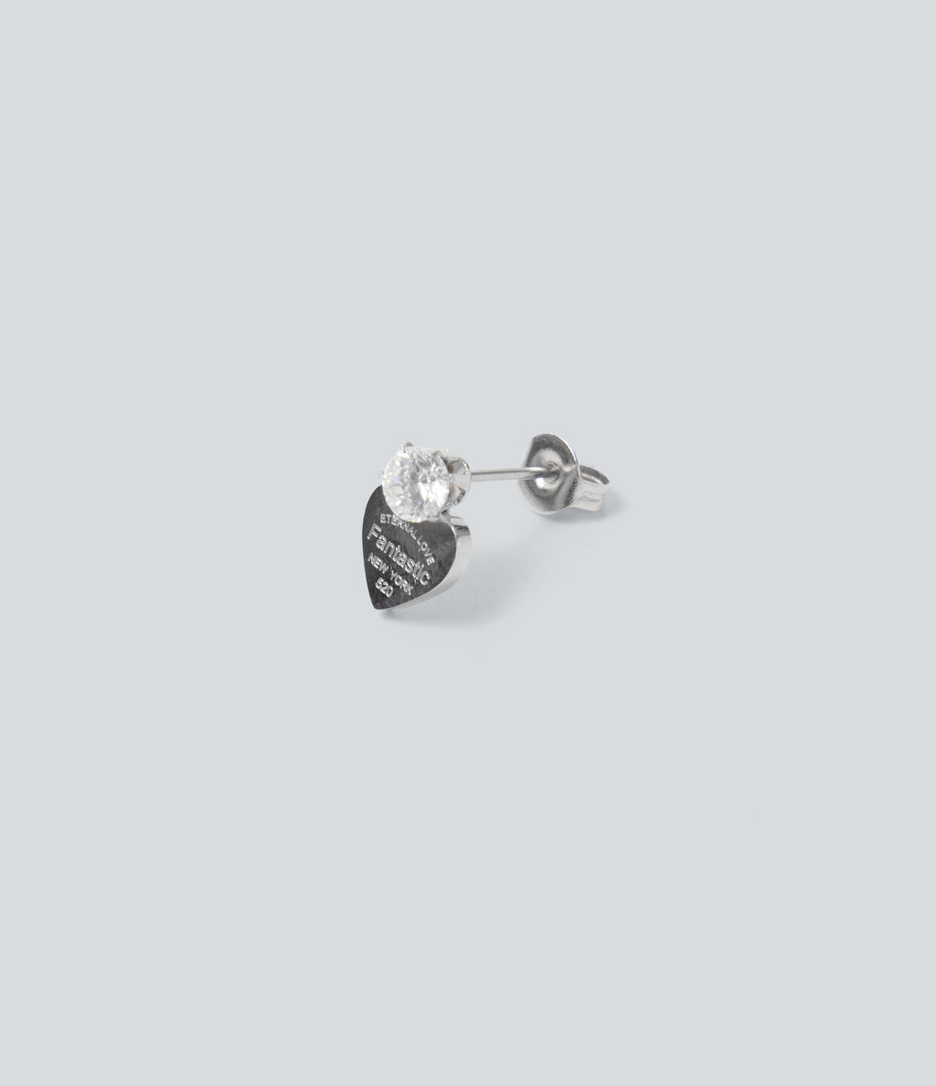 Heart-Shaped Earrings — Silver — additional view
