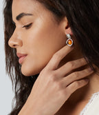 Alloy & Acrylic Pearl Electroplated Earrings — Silver — view 3