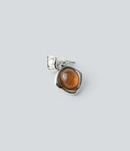 Alloy & Acrylic Pearl Electroplated Earrings — Silver — view 2