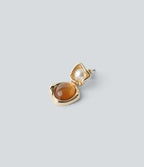 Alloy & Acrylic Pearl Electroplated Earrings — Gold — additional view