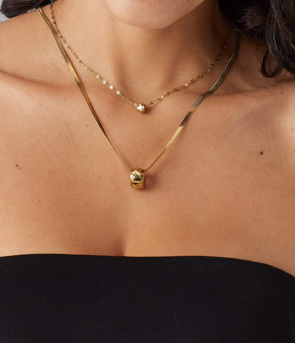 Pendant Necklace Set — Gold — view 3