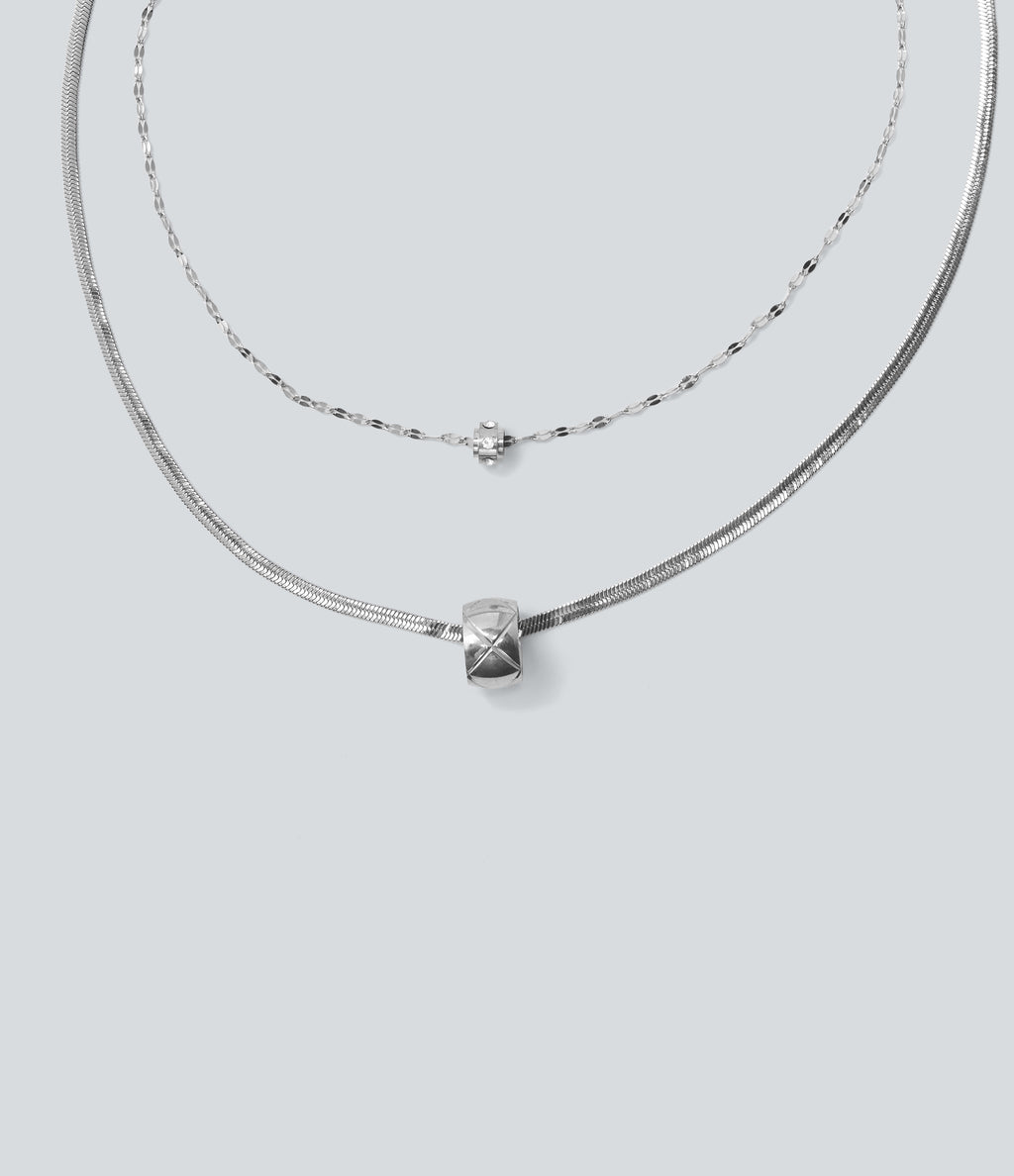 Pendant Necklace Set — Silver — additional view