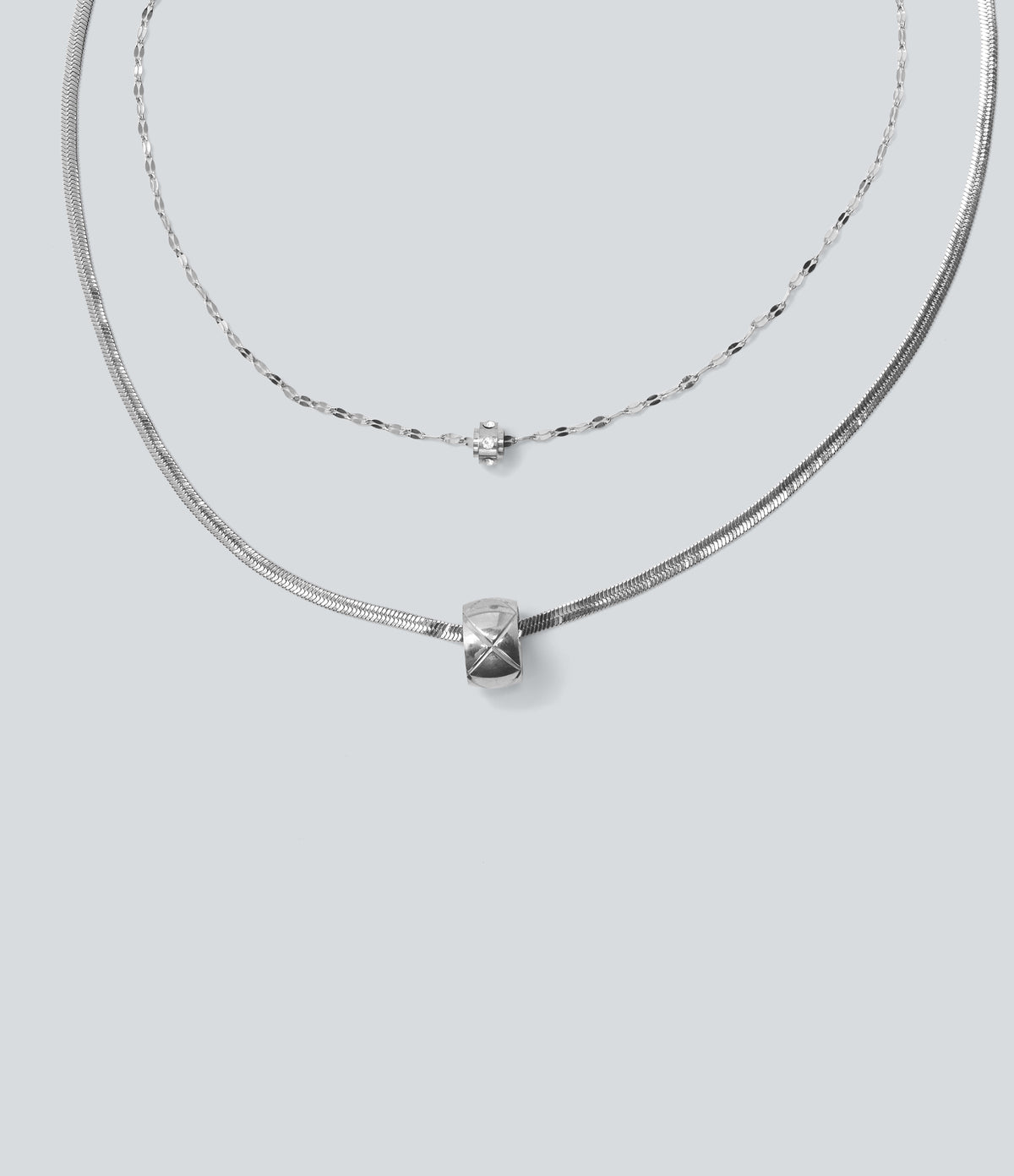 Pendant Necklace Set — Silver — additional view