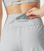 Super High Waisted 2-in-1 Stripe Yoga Shorts 5'' with Pockets — Zebra Ripple — view 6