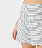 Super High Waisted 2-in-1 Stripe Yoga Shorts 5'' with Pockets — Zebra Ripple — view 7