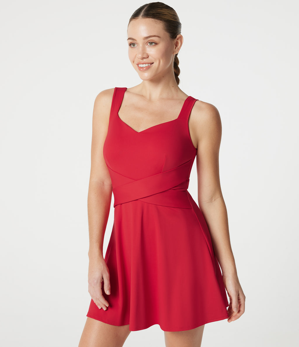 Airy Built-in Bra 2-in-1 InstantCool Mini Tennis Active Dress with Pockets DD-F Cups-Edition — Toreador — view 4