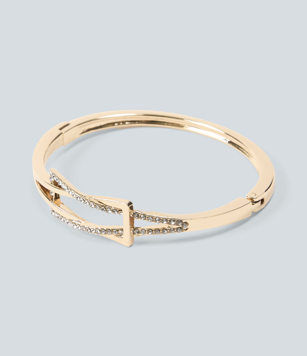 Zinc Alloy Rhinestone Bracelet — Gold — view 1