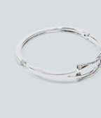 Zinc Alloy Rhinestone Bracelet — Silver — additional view