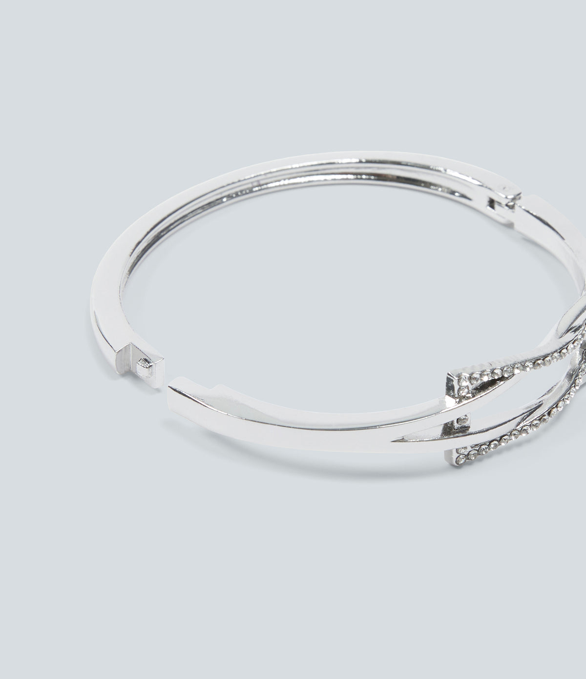 Zinc Alloy Rhinestone Bracelet — Silver — additional view