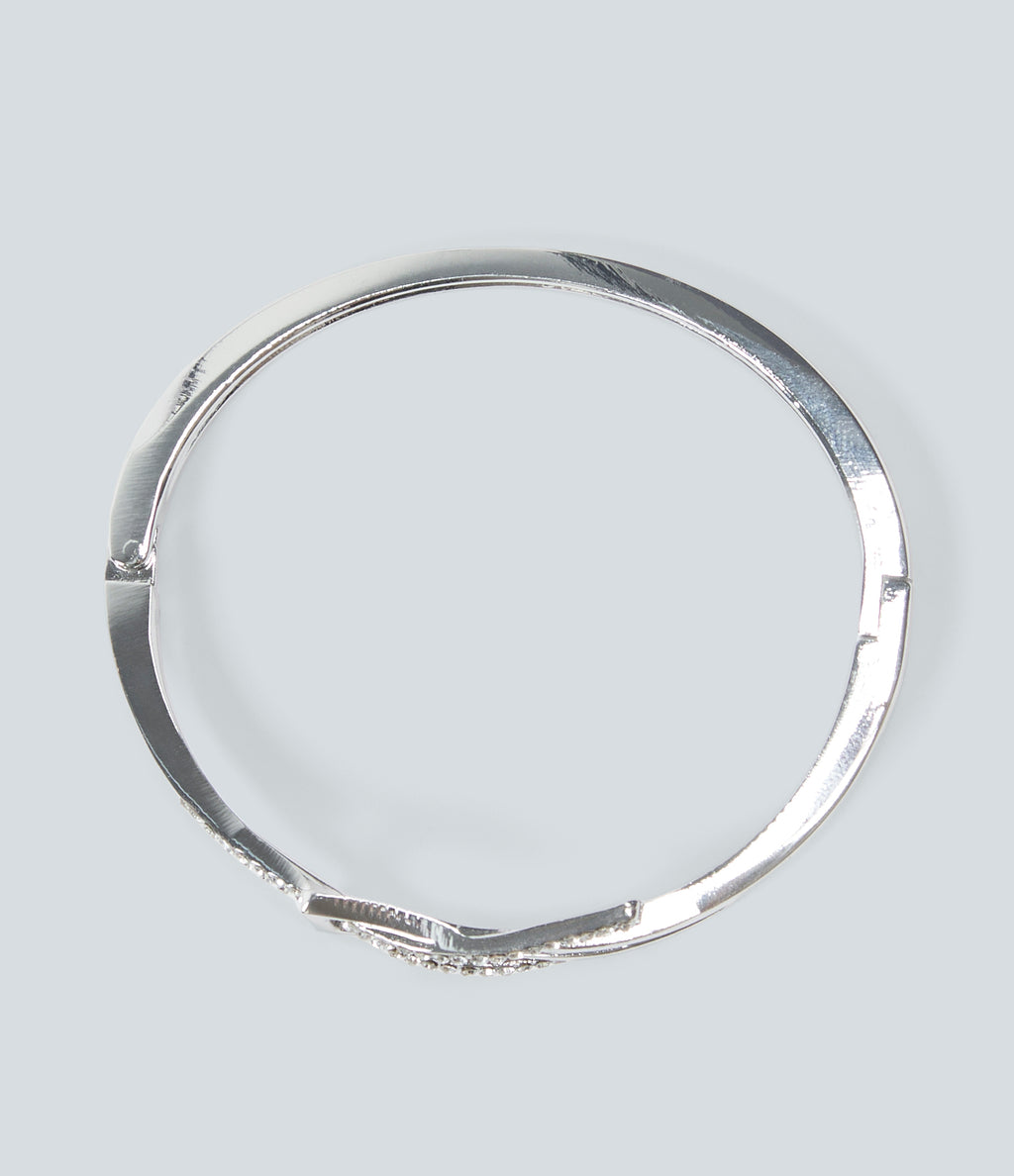 Zinc Alloy Rhinestone Bracelet — Silver — additional view